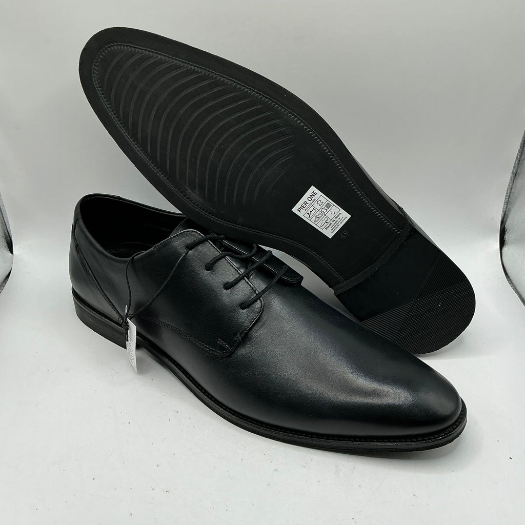 Pier One black leather Derby shoes