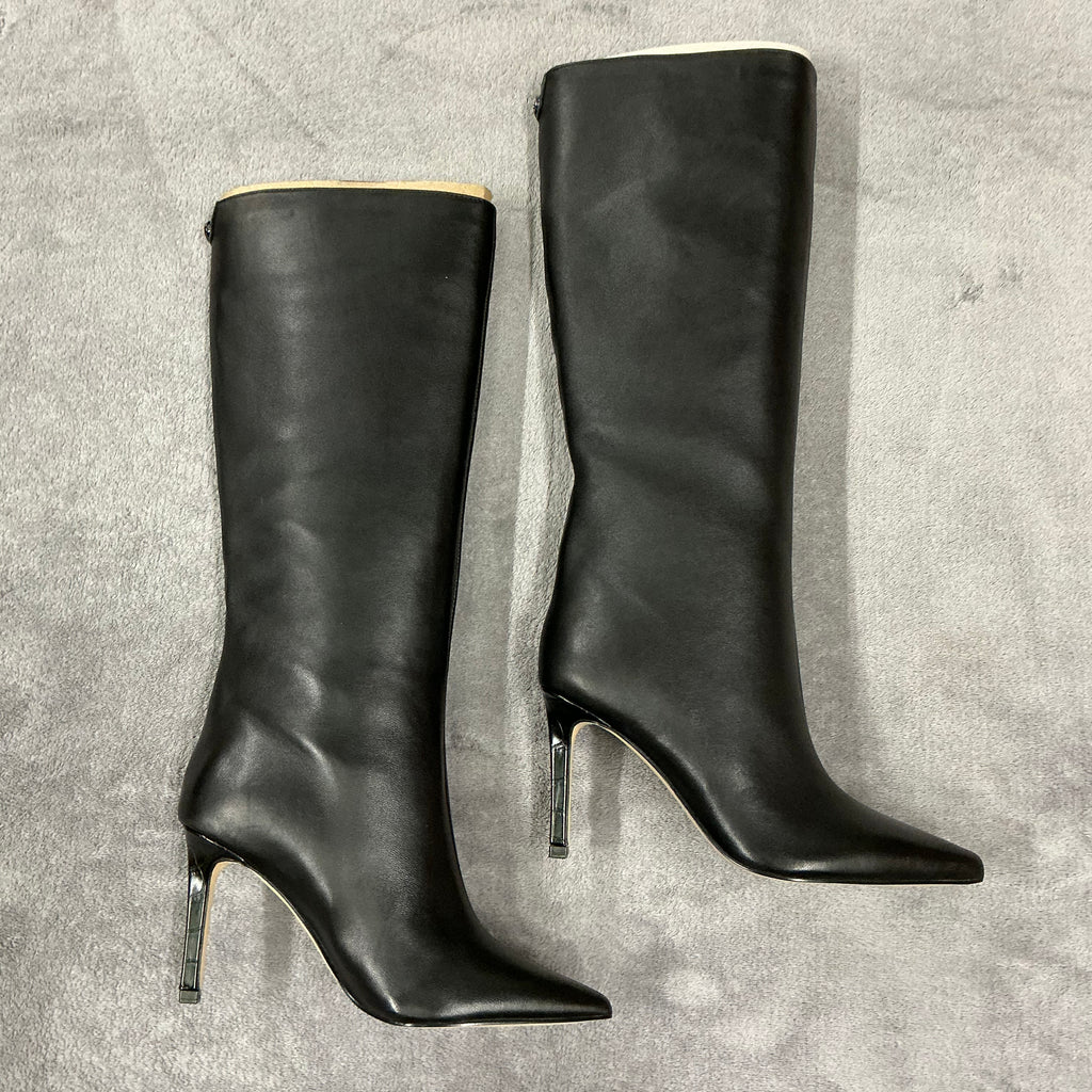 Guess black leather knee boots