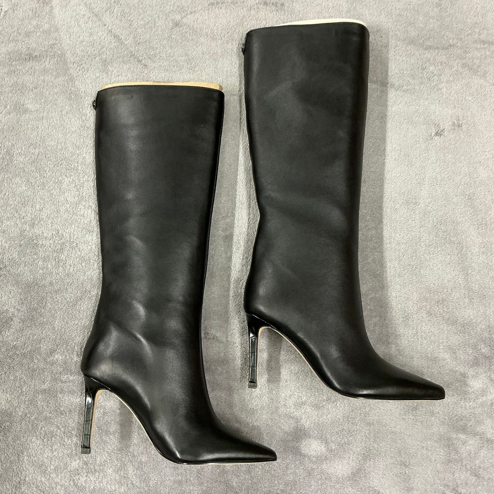 Guess black leather knee boots